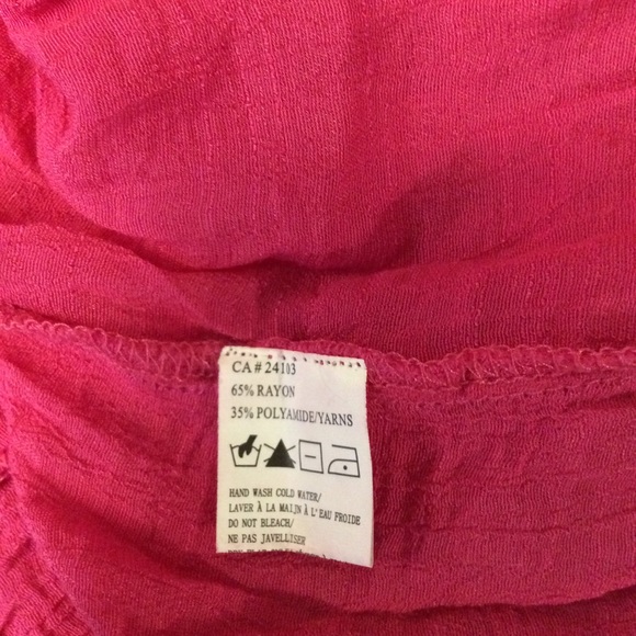 Red Coral hot pink button up blouse with tie - Picture 9 of 9